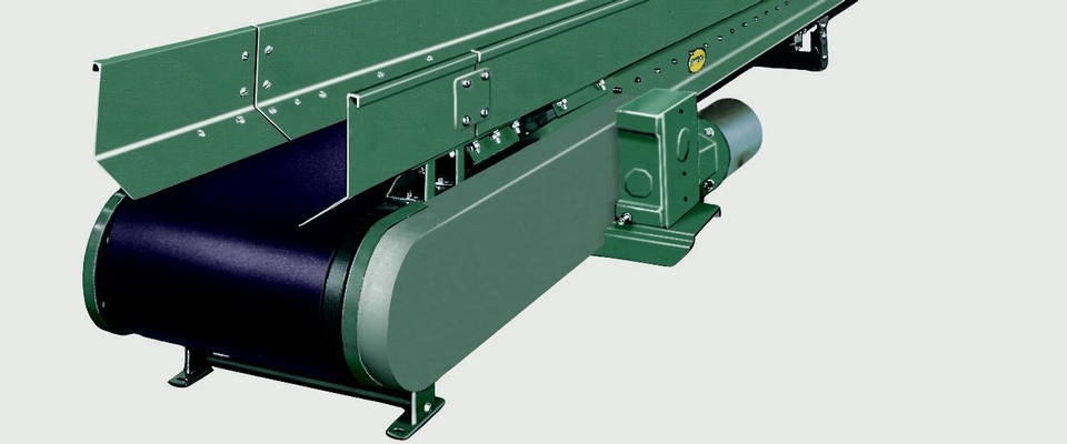 Convoyeur en auge sur rouleaux